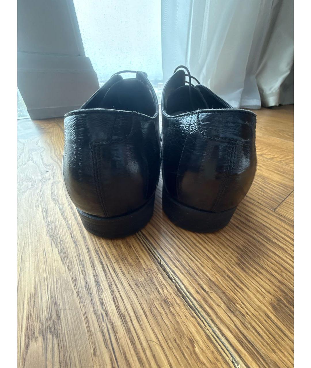 DOLCE&GABBANA Черные кожаные низкие ботинки, фото 4