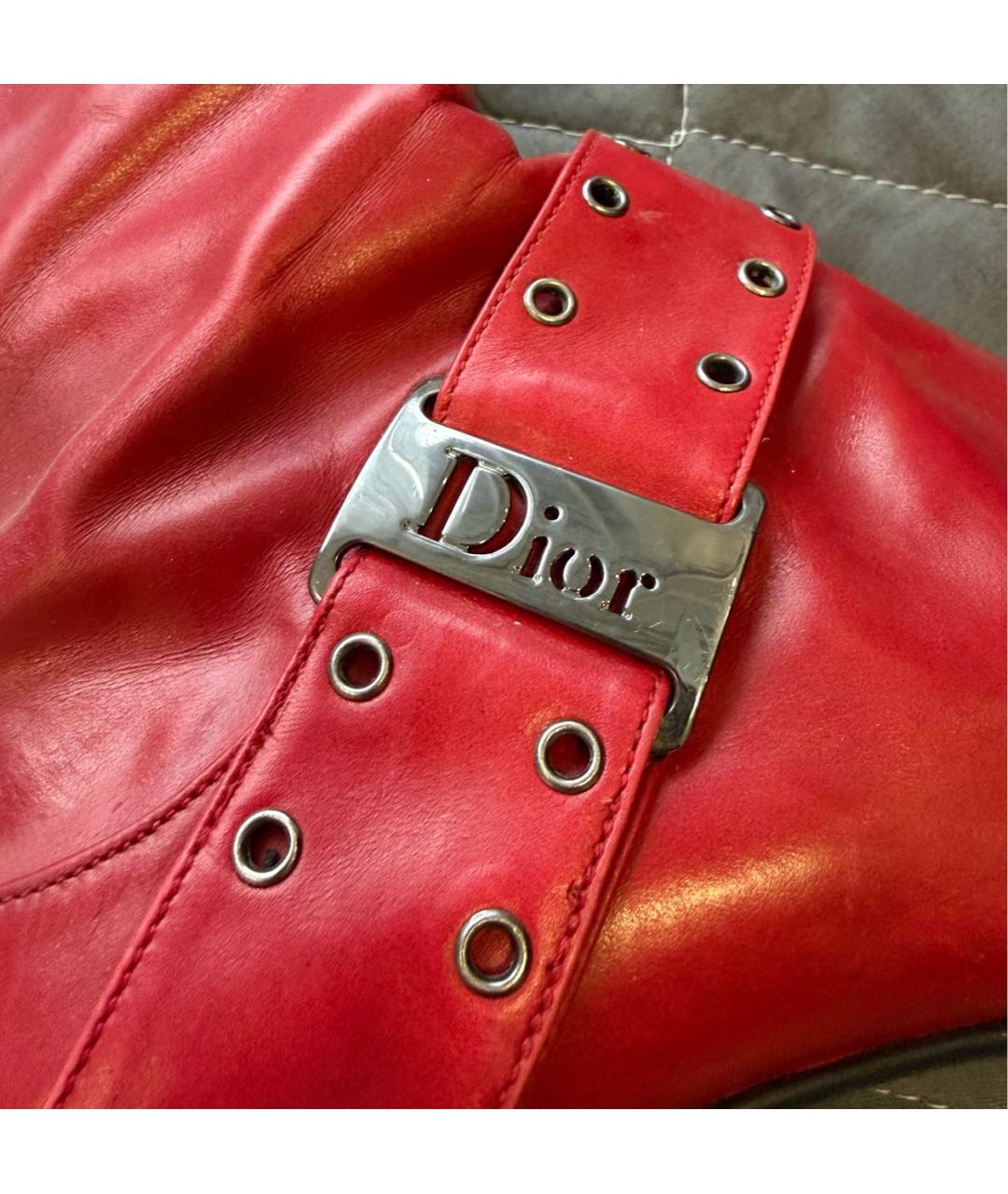 CHRISTIAN DIOR Красные кожаные сапоги, фото 6