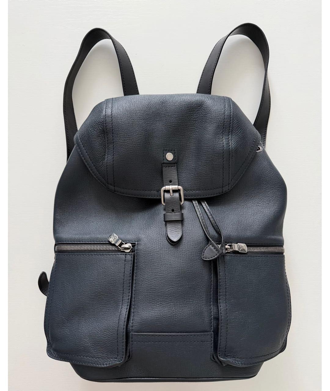 LOUIS VUITTON Антрацитовый кожаный рюкзак, фото 3