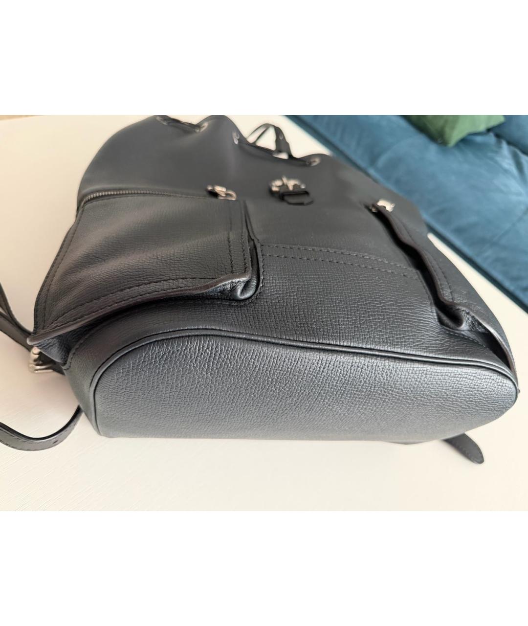 LOUIS VUITTON Антрацитовый кожаный рюкзак, фото 2