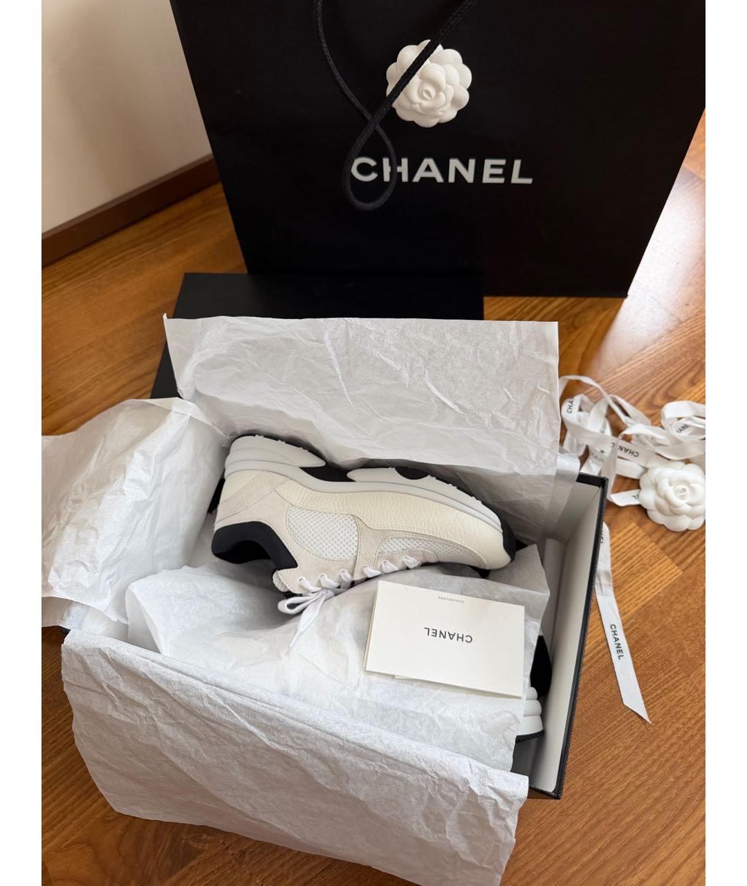 CHANEL Белые кожаные кеды, фото 8