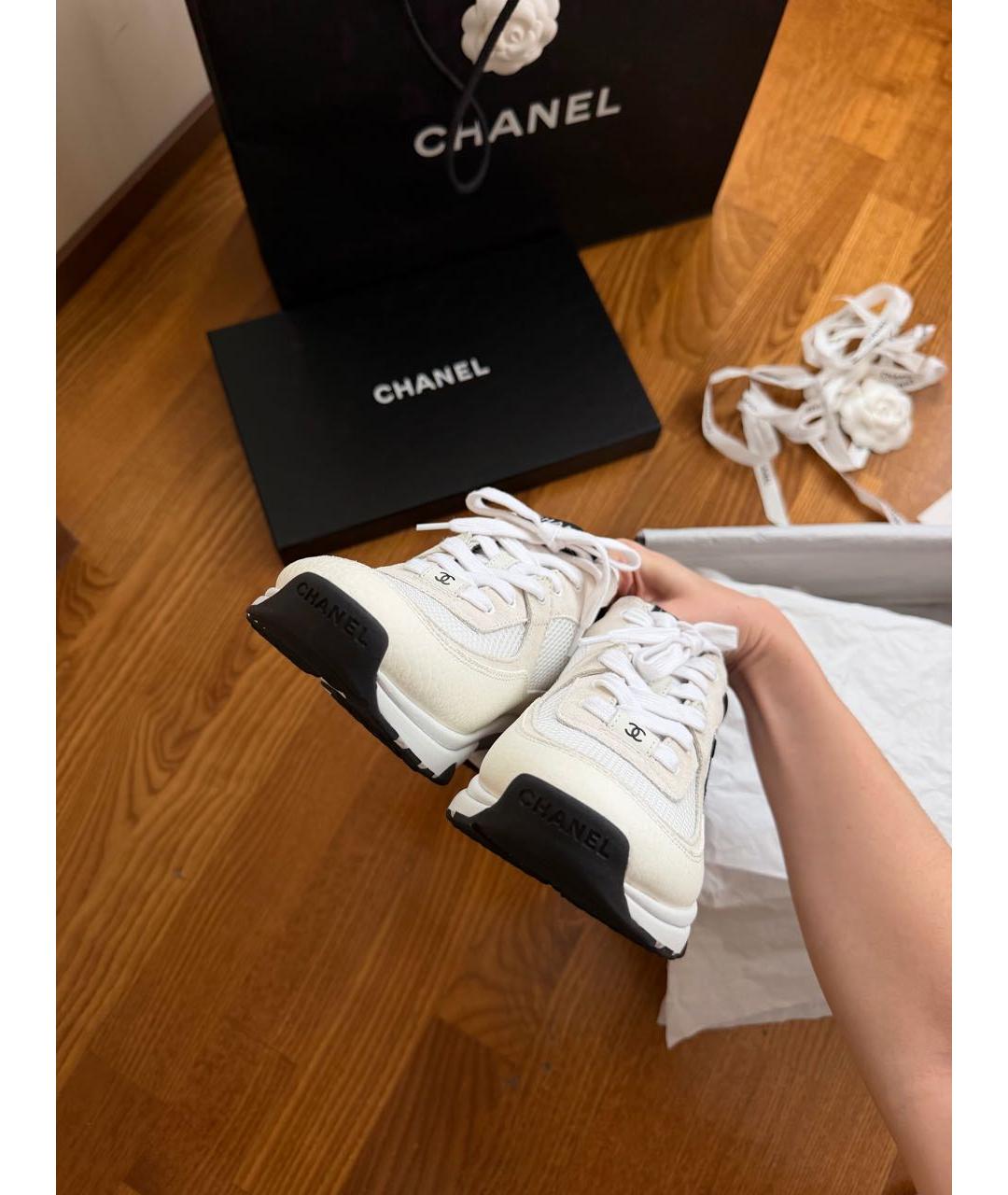 CHANEL Белые кожаные кеды, фото 7