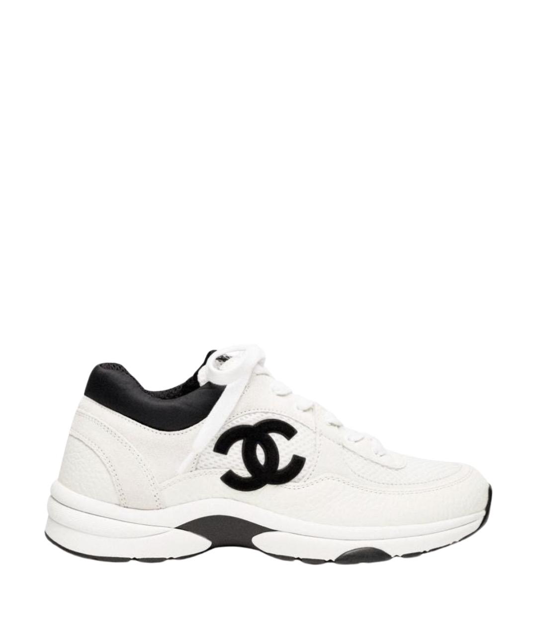 CHANEL Белые кожаные кеды, фото 1