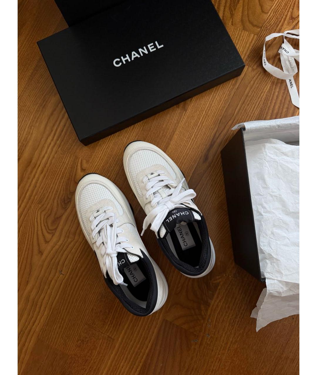 CHANEL Белые кожаные кеды, фото 5