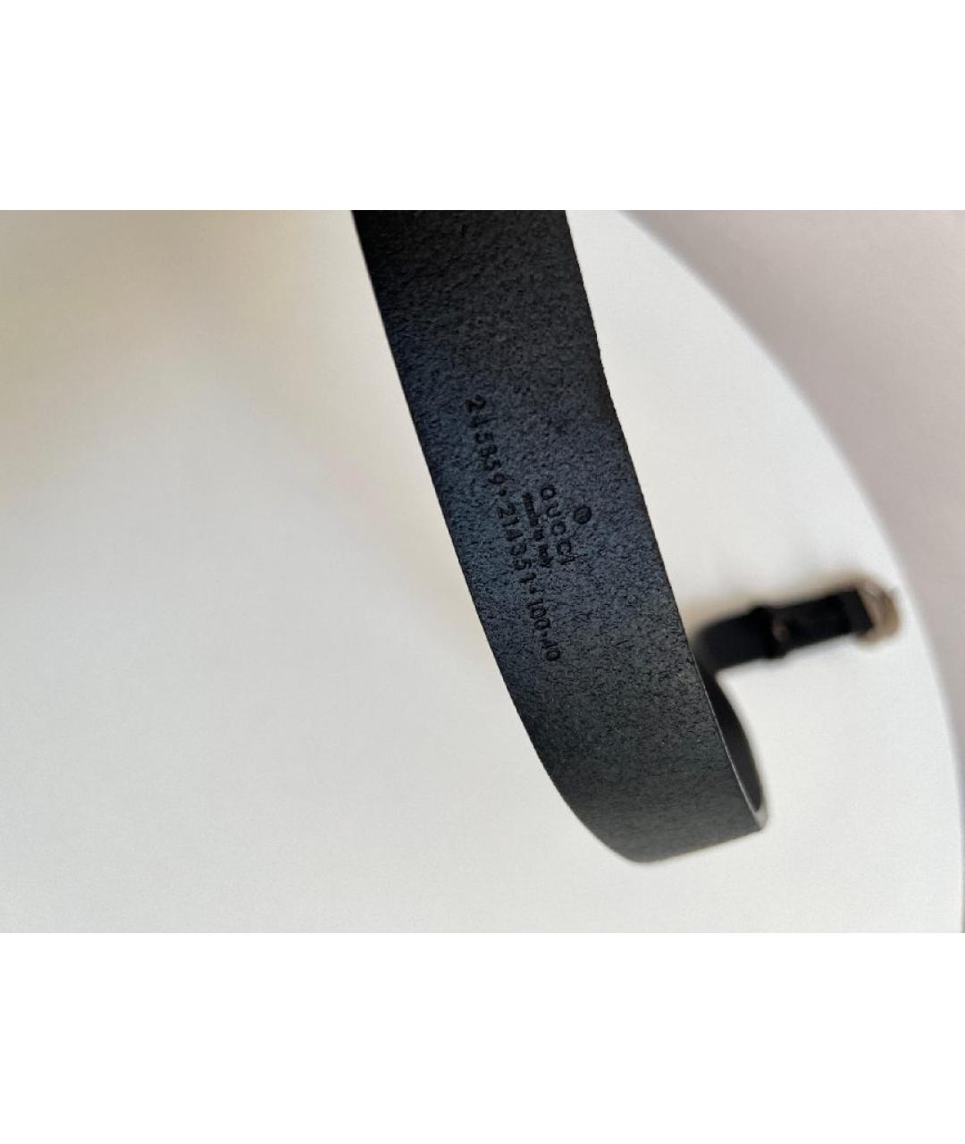 GUCCI Черный кожаный ремень, фото 3