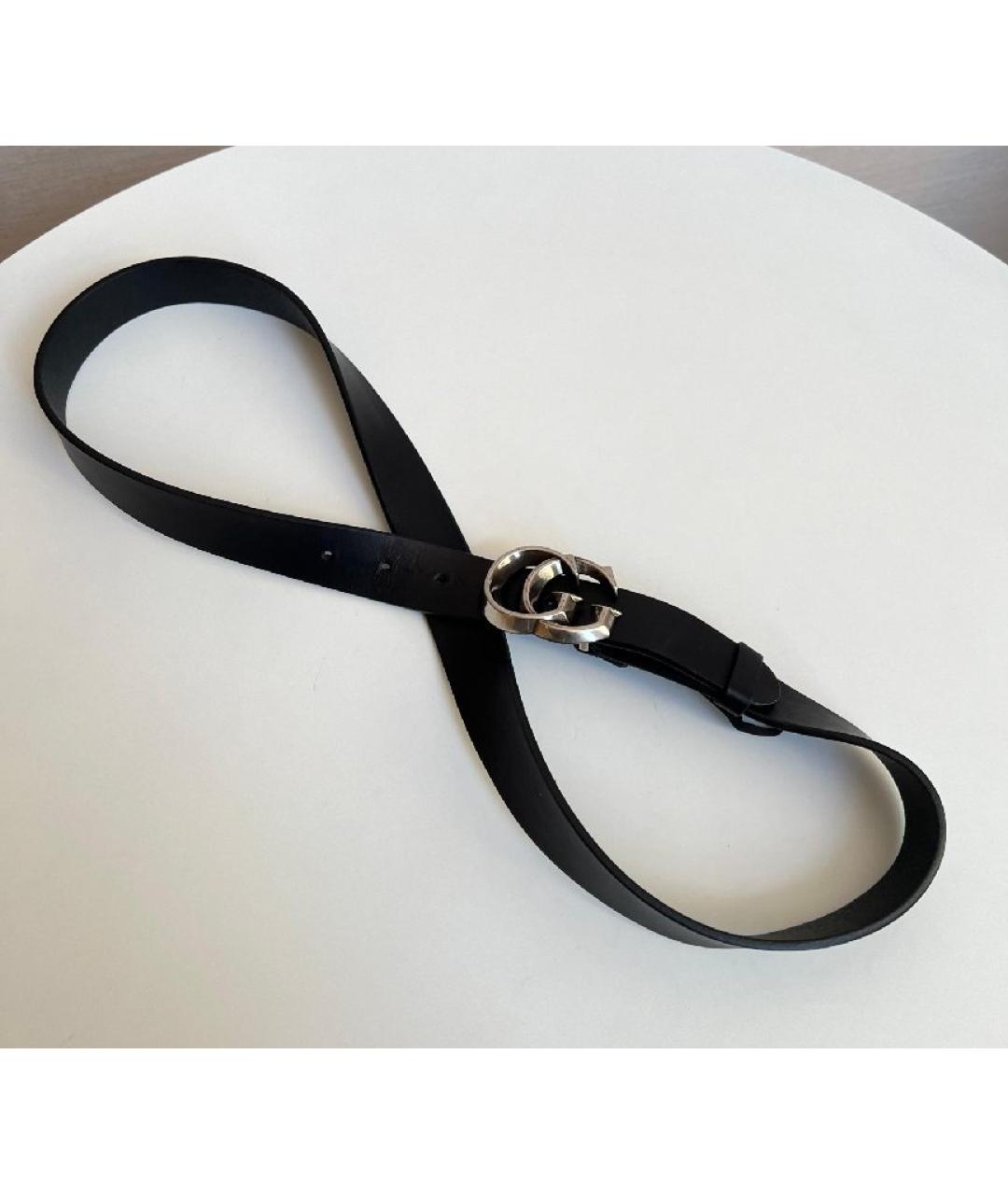 GUCCI Черный кожаный ремень, фото 5