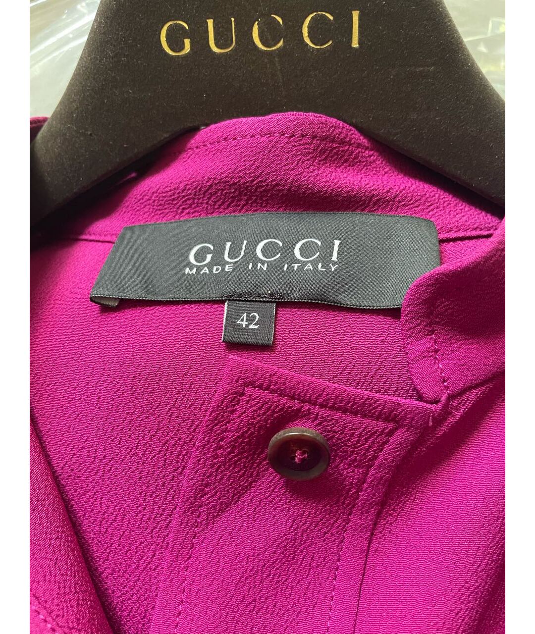 GUCCI Фуксия шелковое платье, фото 2