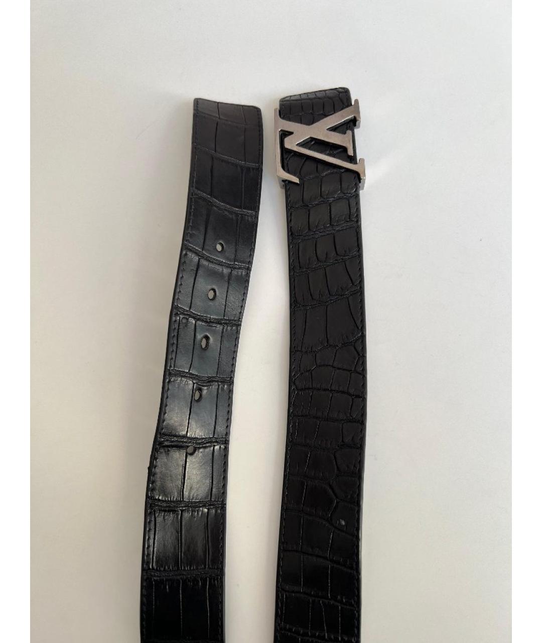 LOUIS VUITTON Черный ремень из экзотической кожи, фото 5