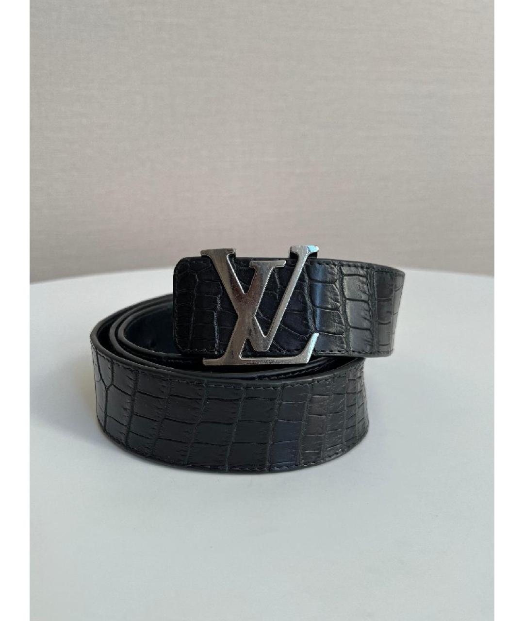 LOUIS VUITTON Черный ремень из экзотической кожи, фото 9