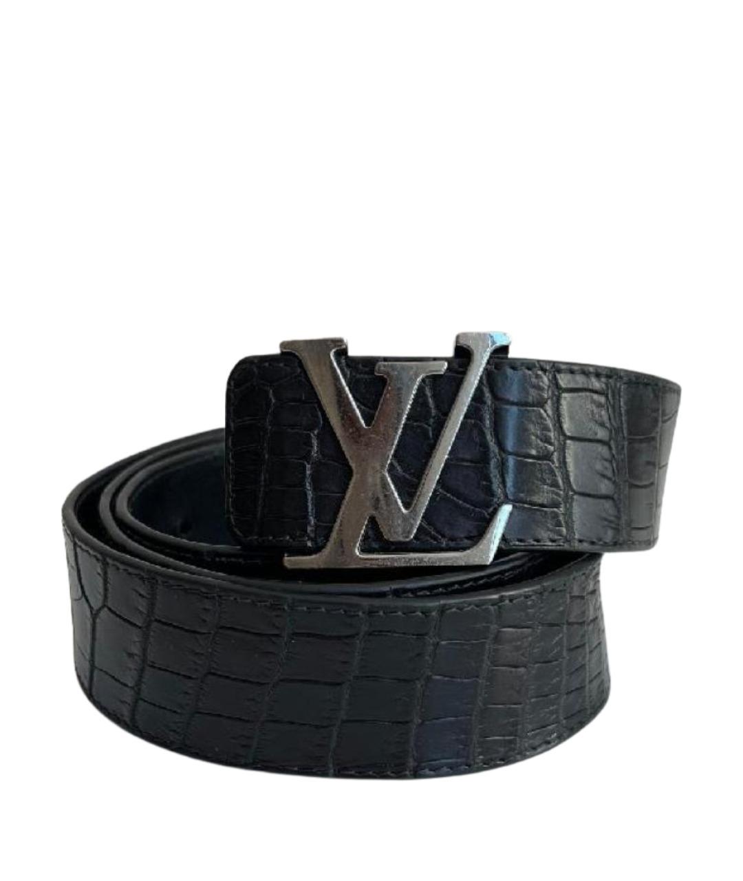 LOUIS VUITTON Черный ремень из экзотической кожи, фото 1