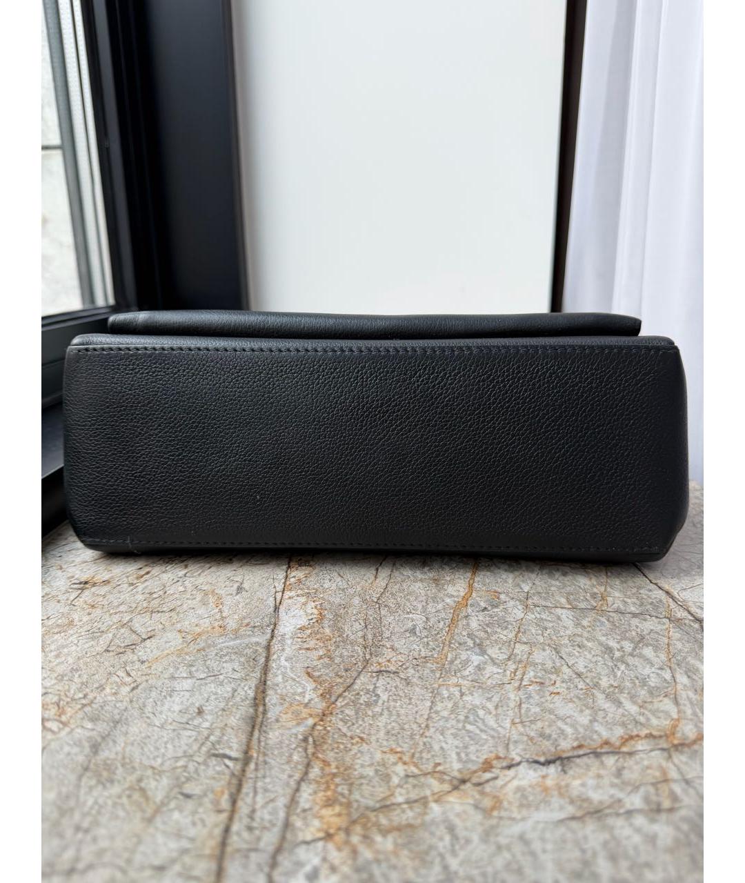 LOUIS VUITTON Черная кожаная сумка с короткими ручками, фото 6