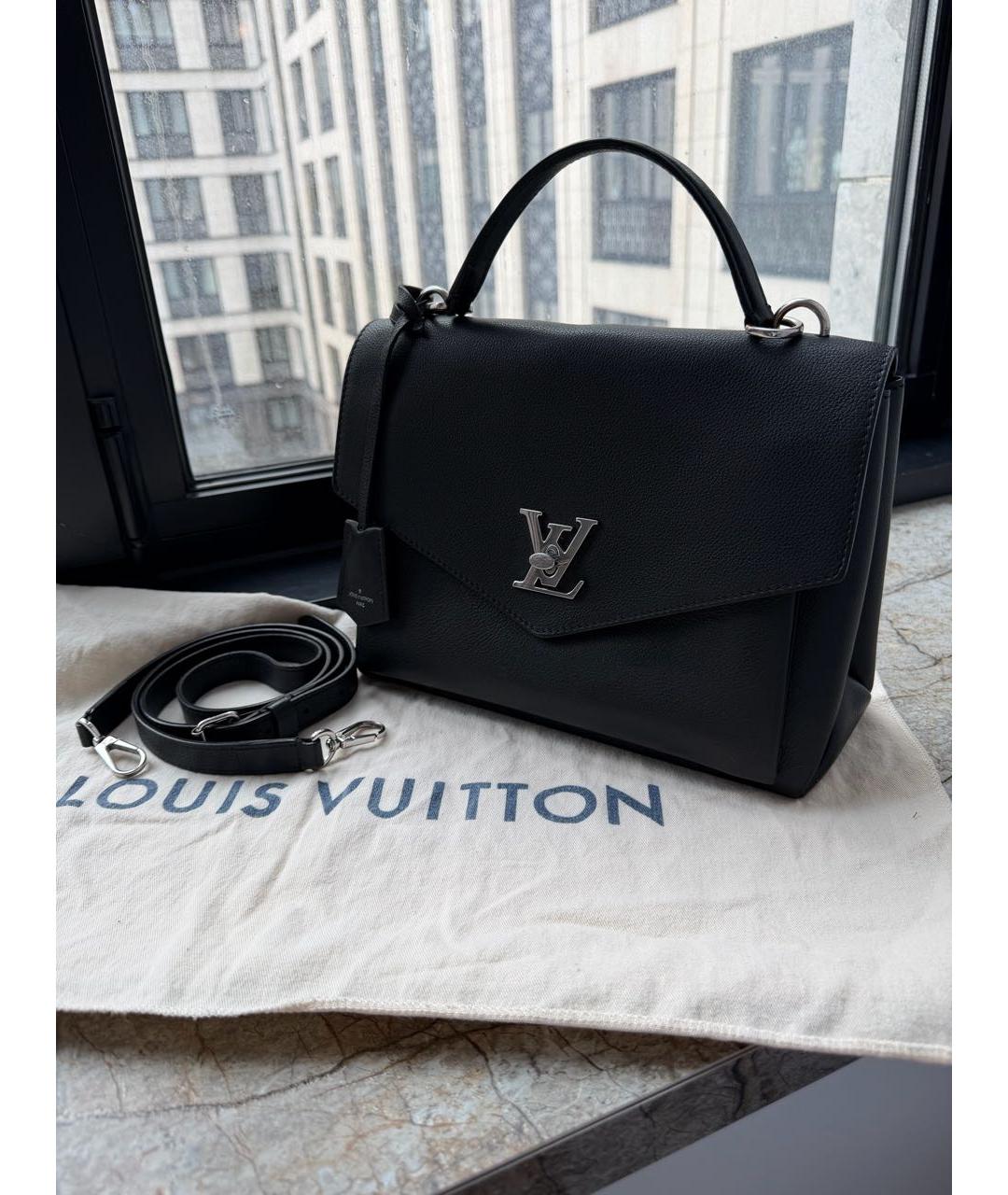 LOUIS VUITTON Черная кожаная сумка с короткими ручками, фото 2