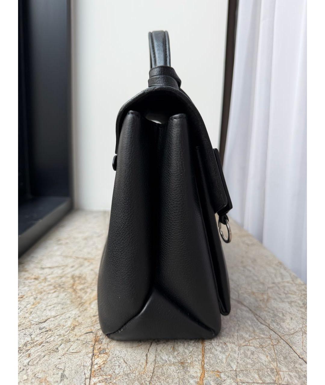 LOUIS VUITTON Черная кожаная сумка с короткими ручками, фото 5