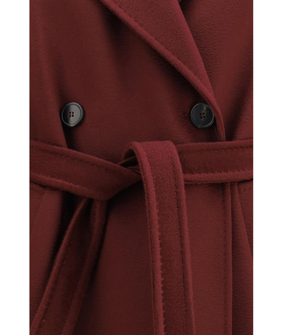 WEEKEND MAX MARA Бордовое шерстяное пальто, фото 3