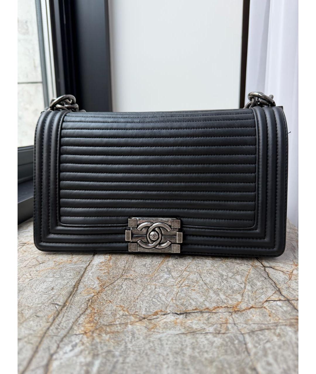 CHANEL Черная кожаная сумка через плечо, фото 9