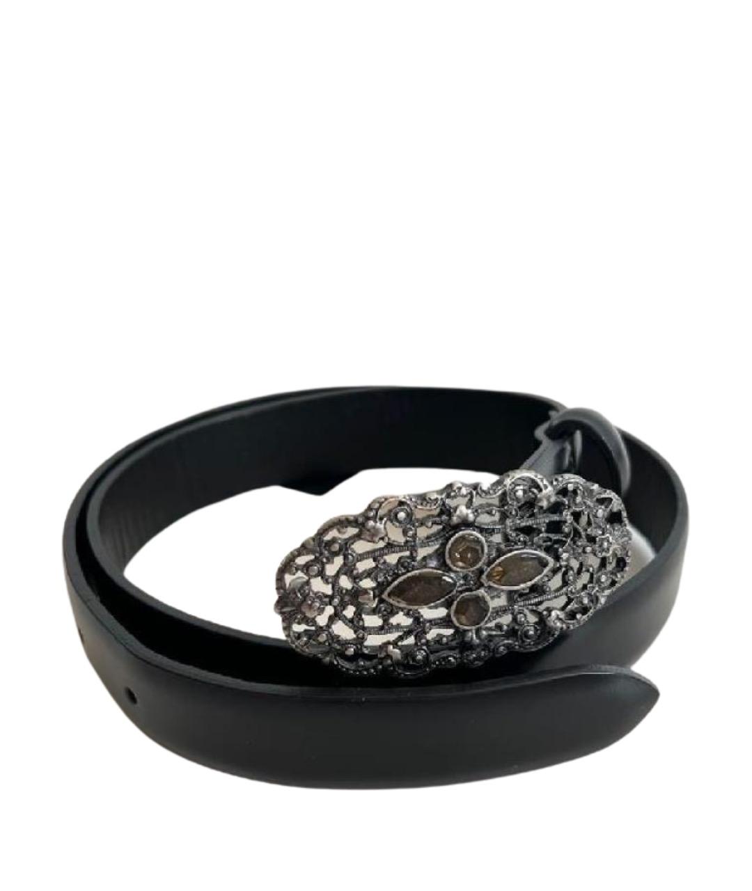 MCQ ALEXANDER MCQUEEN Черный кожаный ремень, фото 1