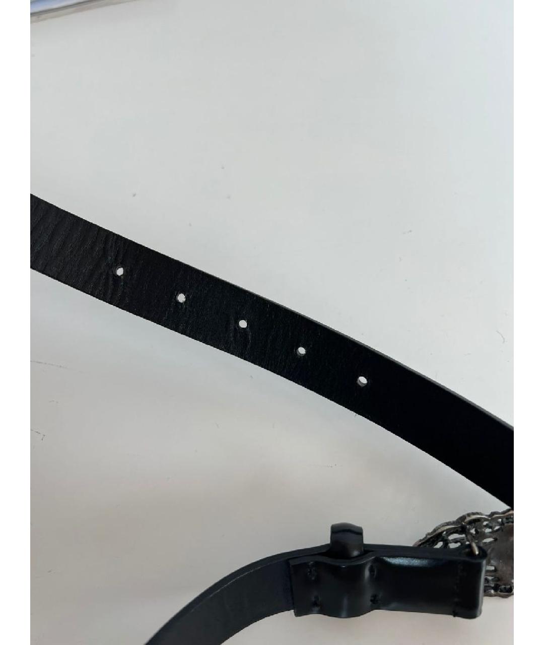 MCQ ALEXANDER MCQUEEN Черный кожаный ремень, фото 4