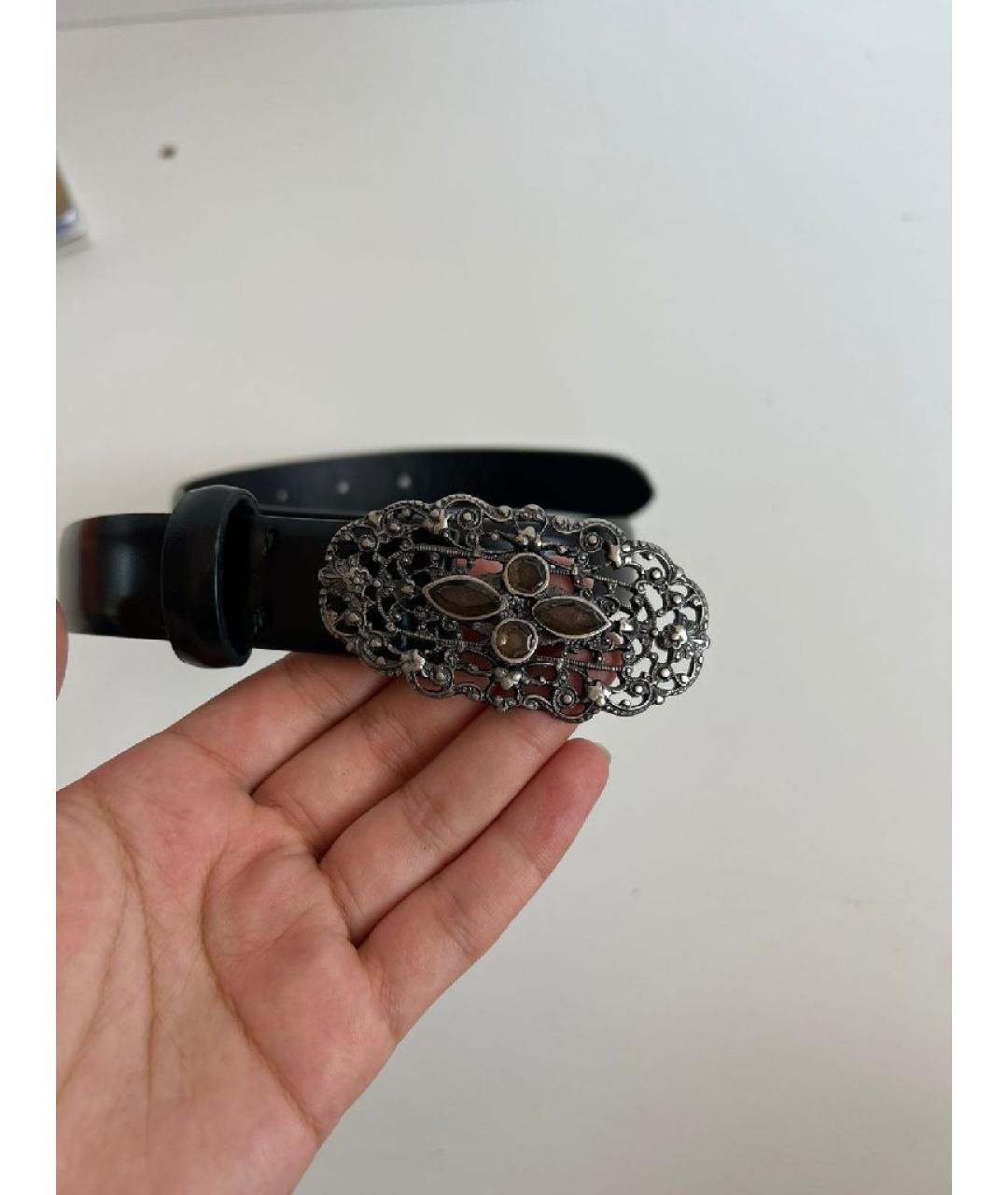 MCQ ALEXANDER MCQUEEN Черный кожаный ремень, фото 2