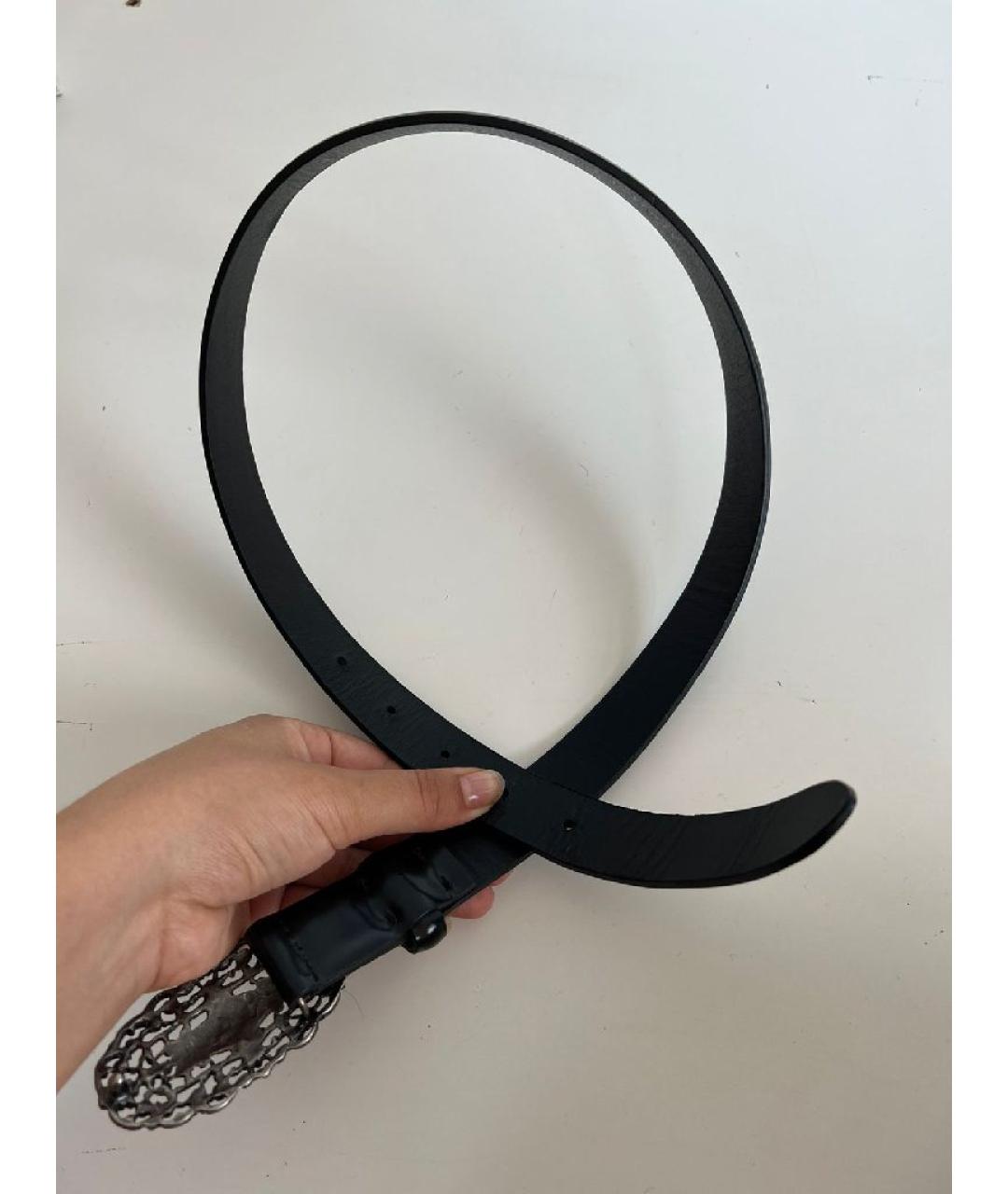 MCQ ALEXANDER MCQUEEN Черный кожаный ремень, фото 6