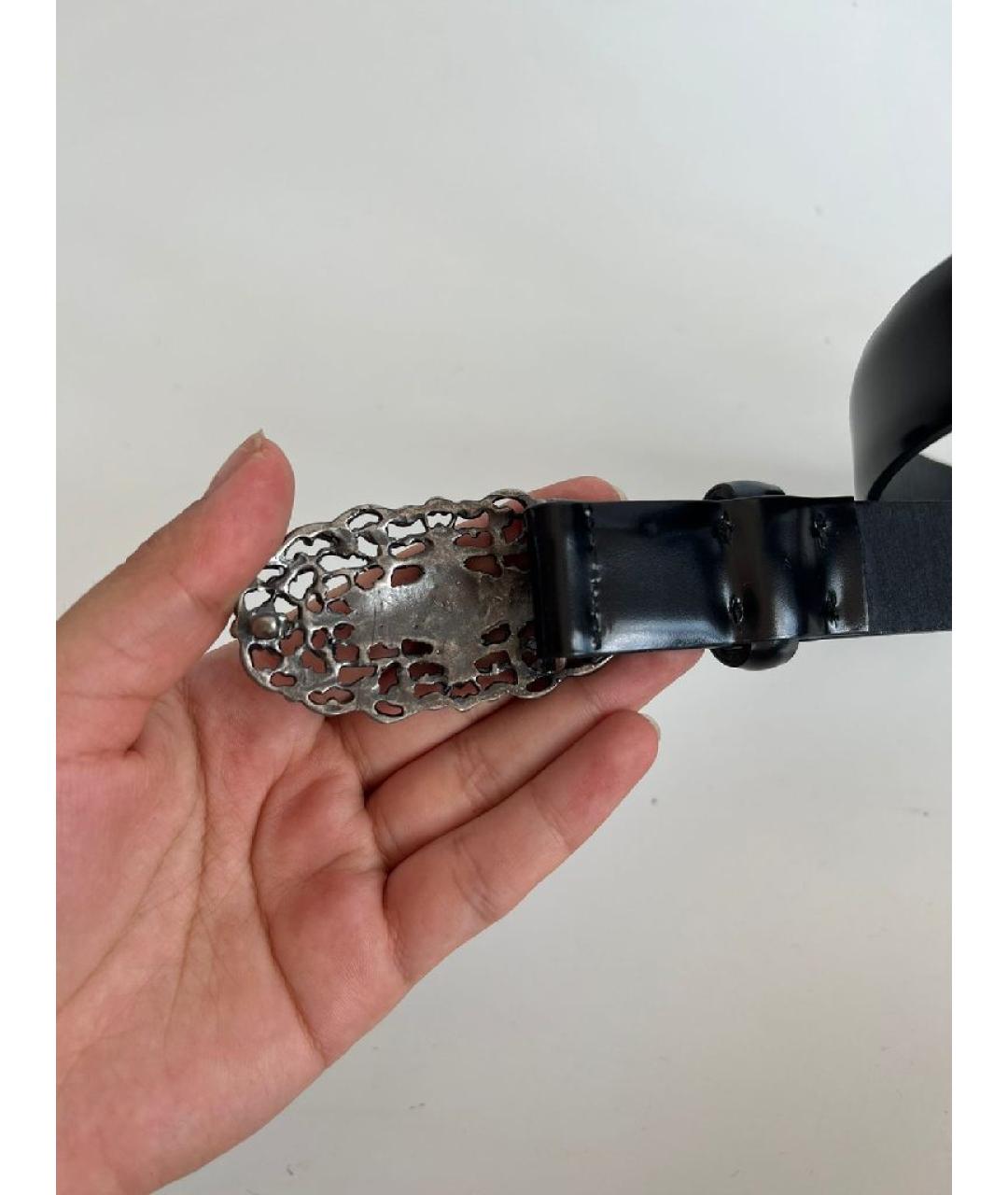 MCQ ALEXANDER MCQUEEN Черный кожаный ремень, фото 7