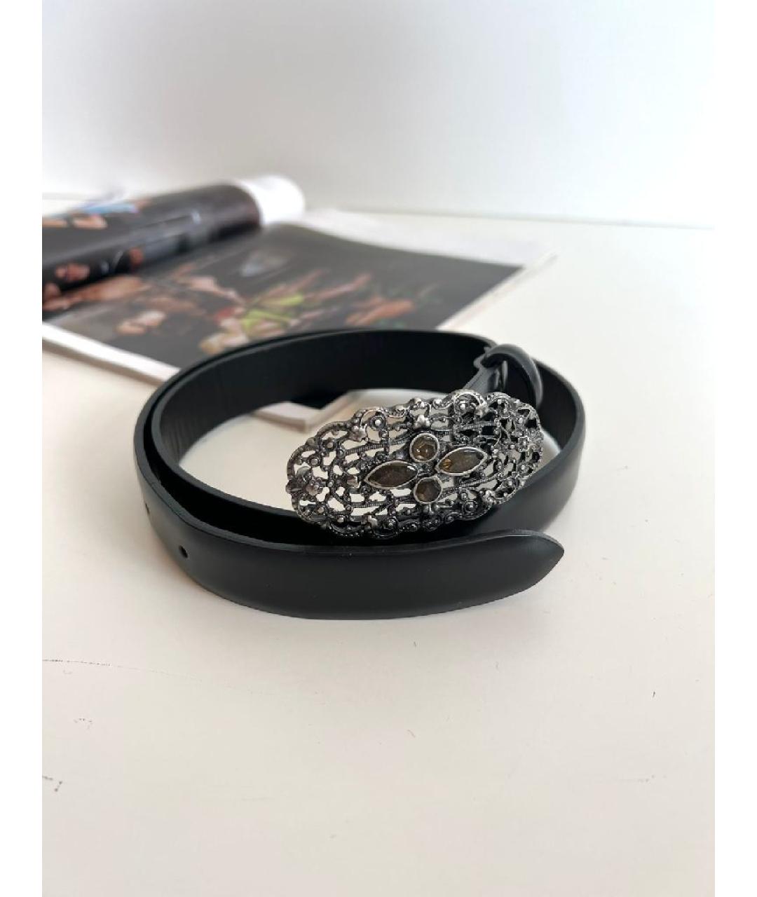 MCQ ALEXANDER MCQUEEN Черный кожаный ремень, фото 8