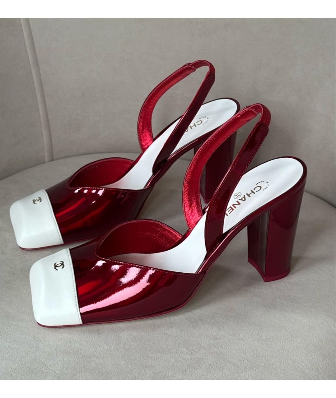 CHANEL Красные туфли из лакированной кожи, фото 2