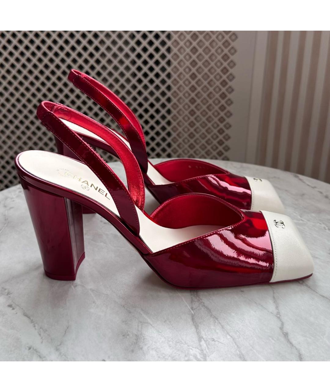 CHANEL Красные туфли из лакированной кожи, фото 6