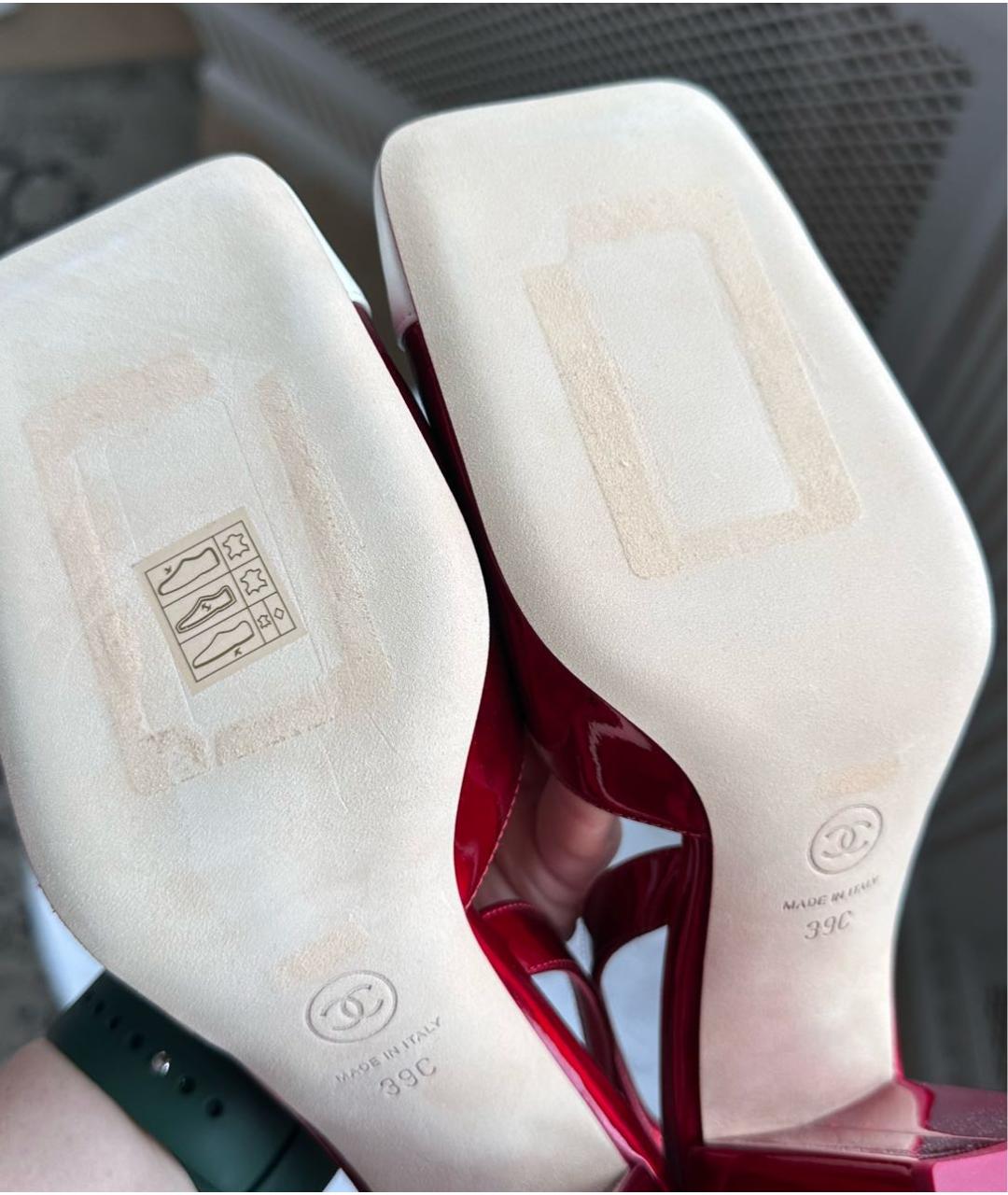CHANEL Красные туфли из лакированной кожи, фото 4