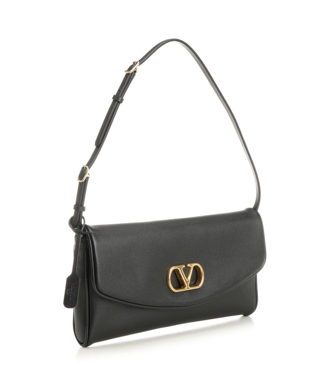 VALENTINO Черная кожаная сумка через плечо, фото 2