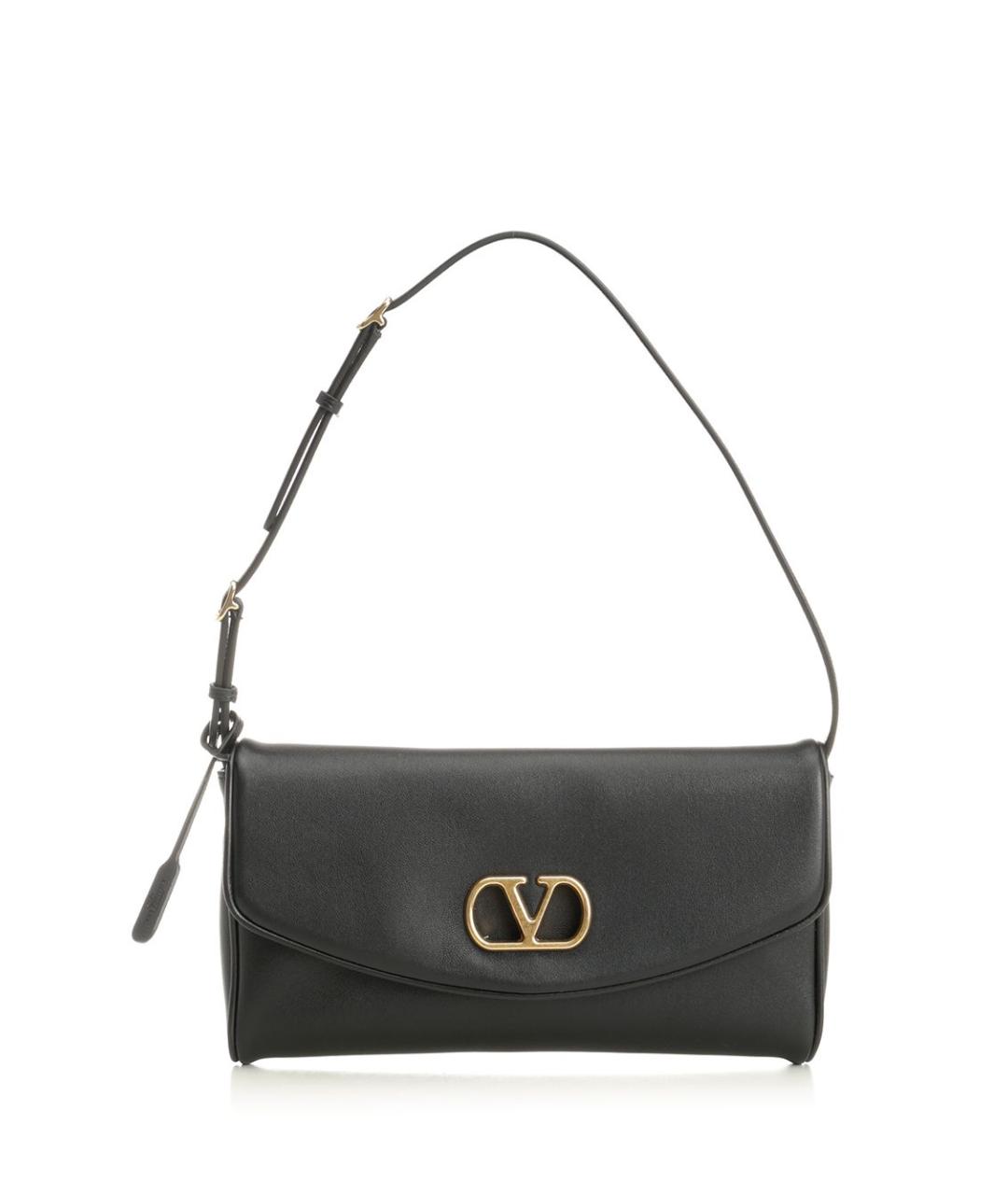 VALENTINO Черная кожаная сумка через плечо, фото 1