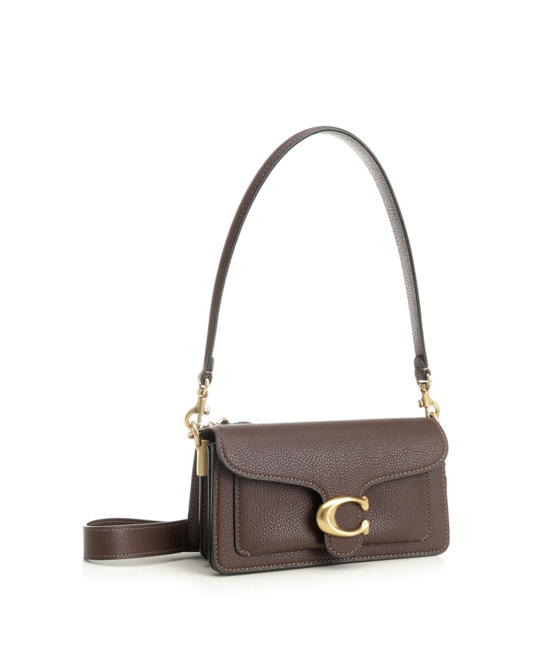 COACH Коричневая кожаная сумка через плечо, фото 2