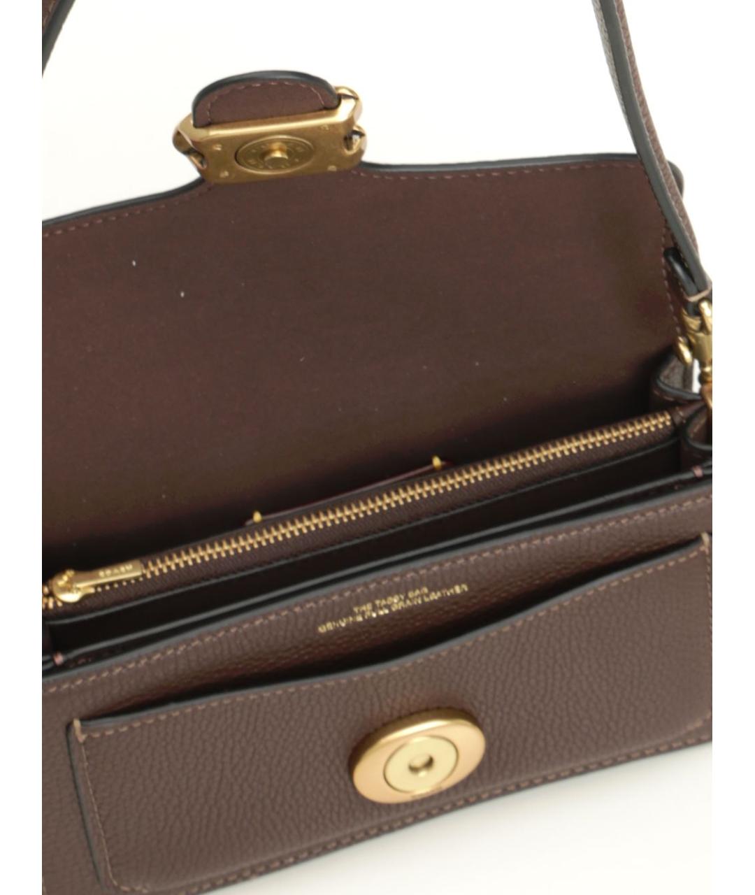 COACH Коричневая кожаная сумка через плечо, фото 4