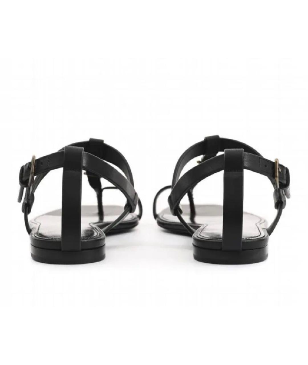 SAINT LAURENT Черные кожаные сандалии, фото 4