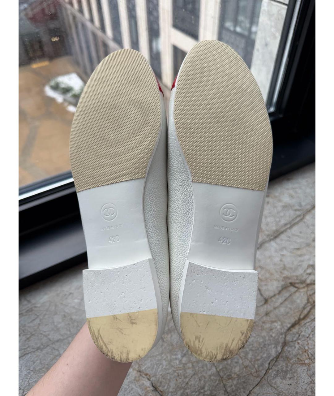 CHANEL Белые кожаные балетки, фото 5