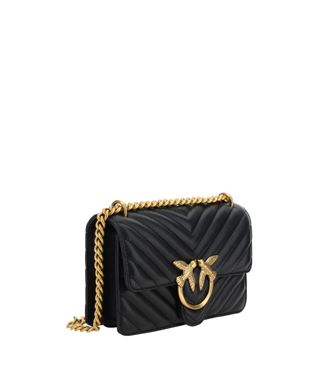 PINKO Черная кожаная сумка через плечо, фото 2