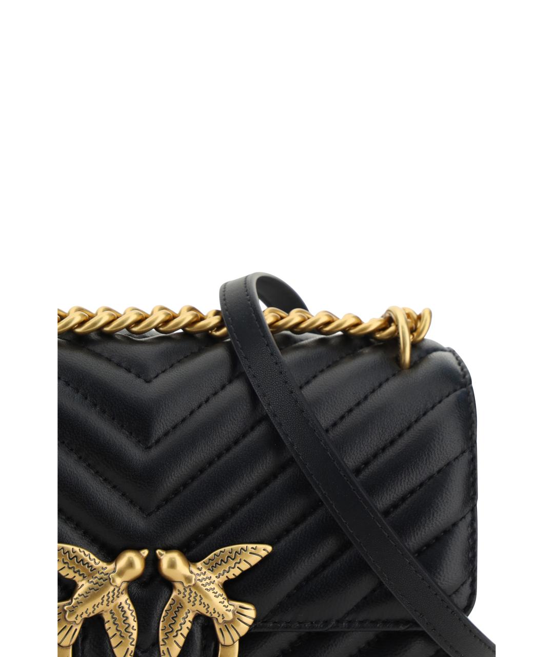 PINKO Черная кожаная сумка через плечо, фото 4