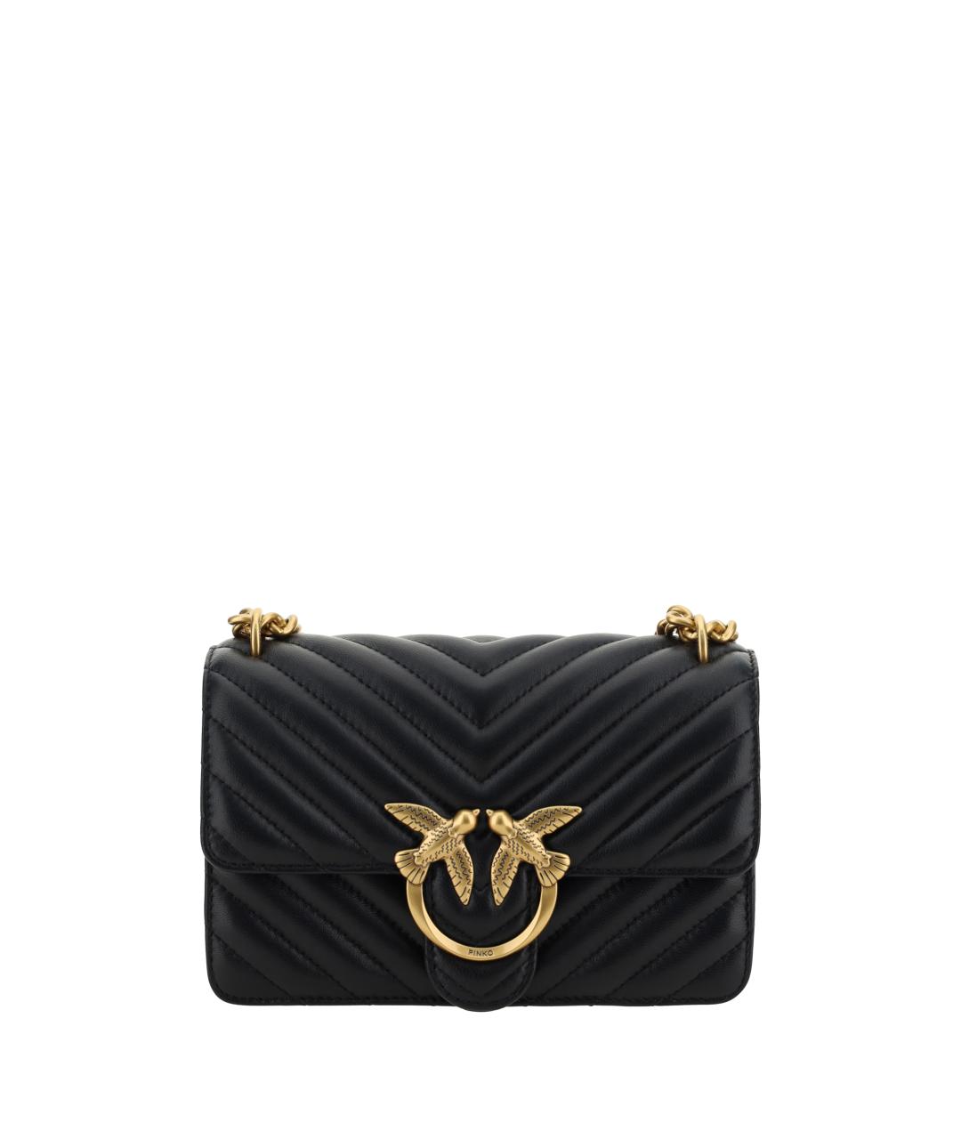 PINKO Черная кожаная сумка через плечо, фото 5
