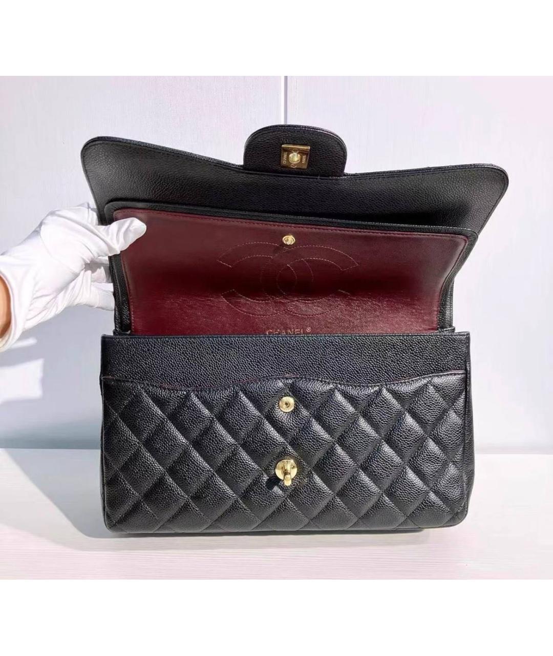 CHANEL Черная кожаная сумка через плечо, фото 7