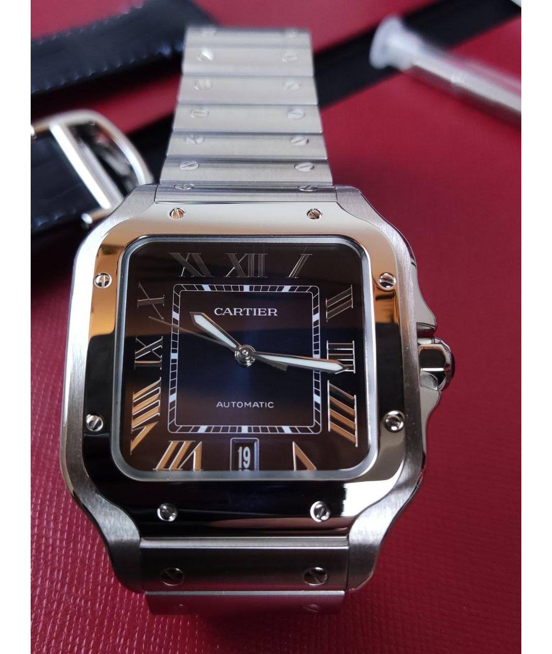 CARTIER Синие металлические часы, фото 5