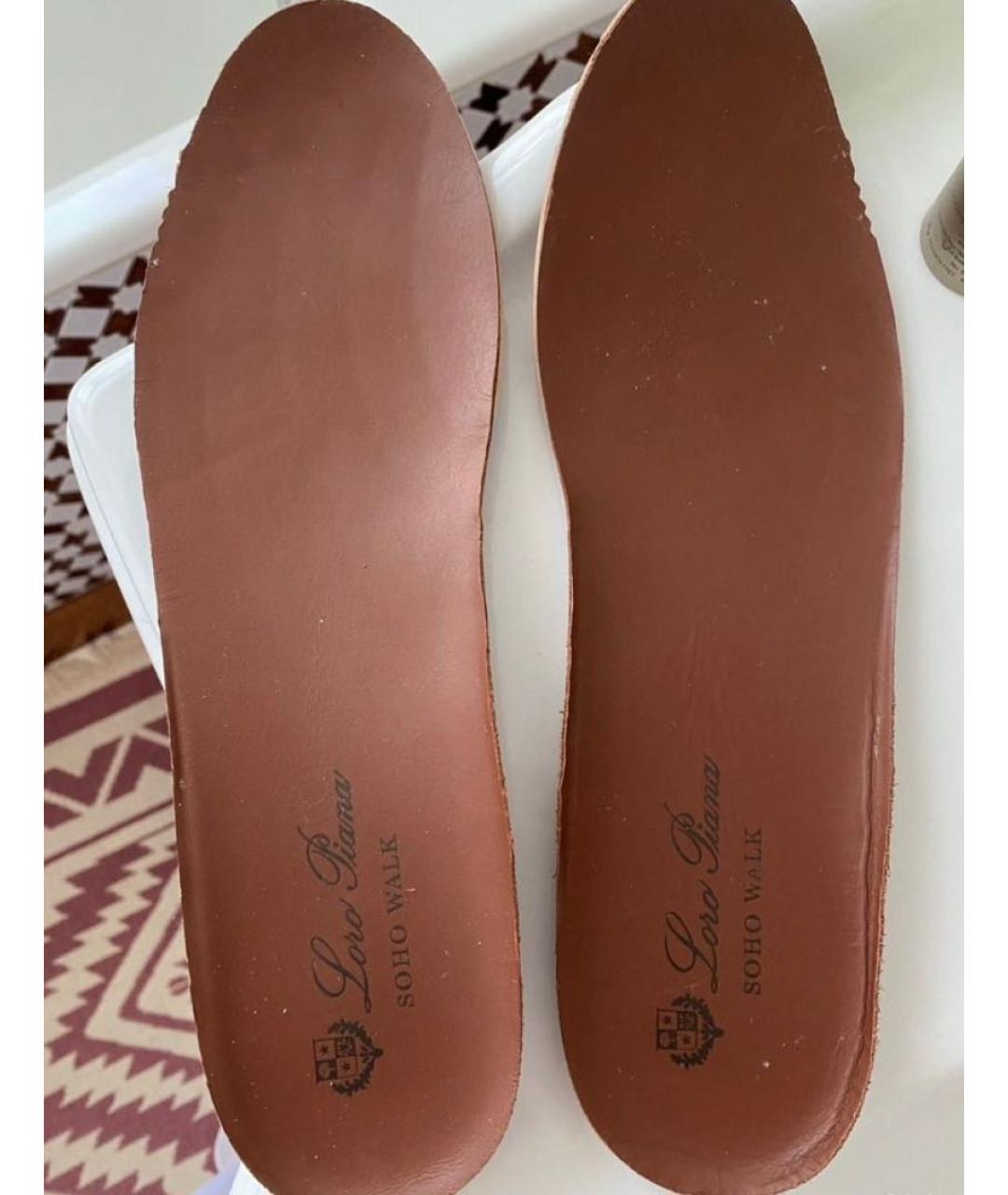 LORO PIANA Синие нубуковые низкие кроссовки / кеды, фото 7