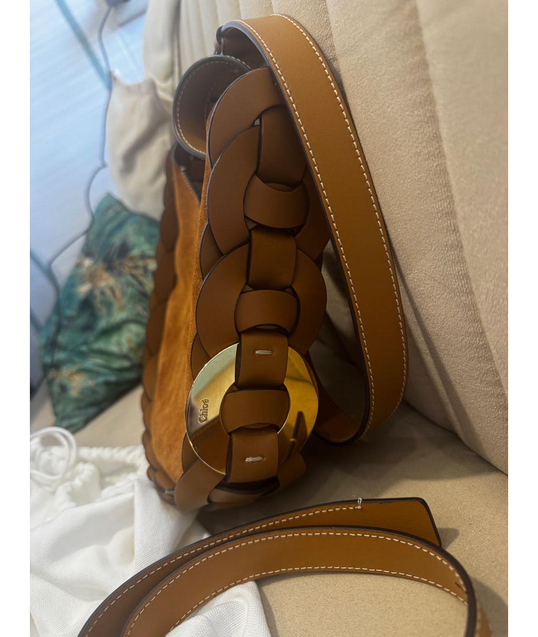 CHLOE Коричневая замшевая сумка через плечо, фото 5