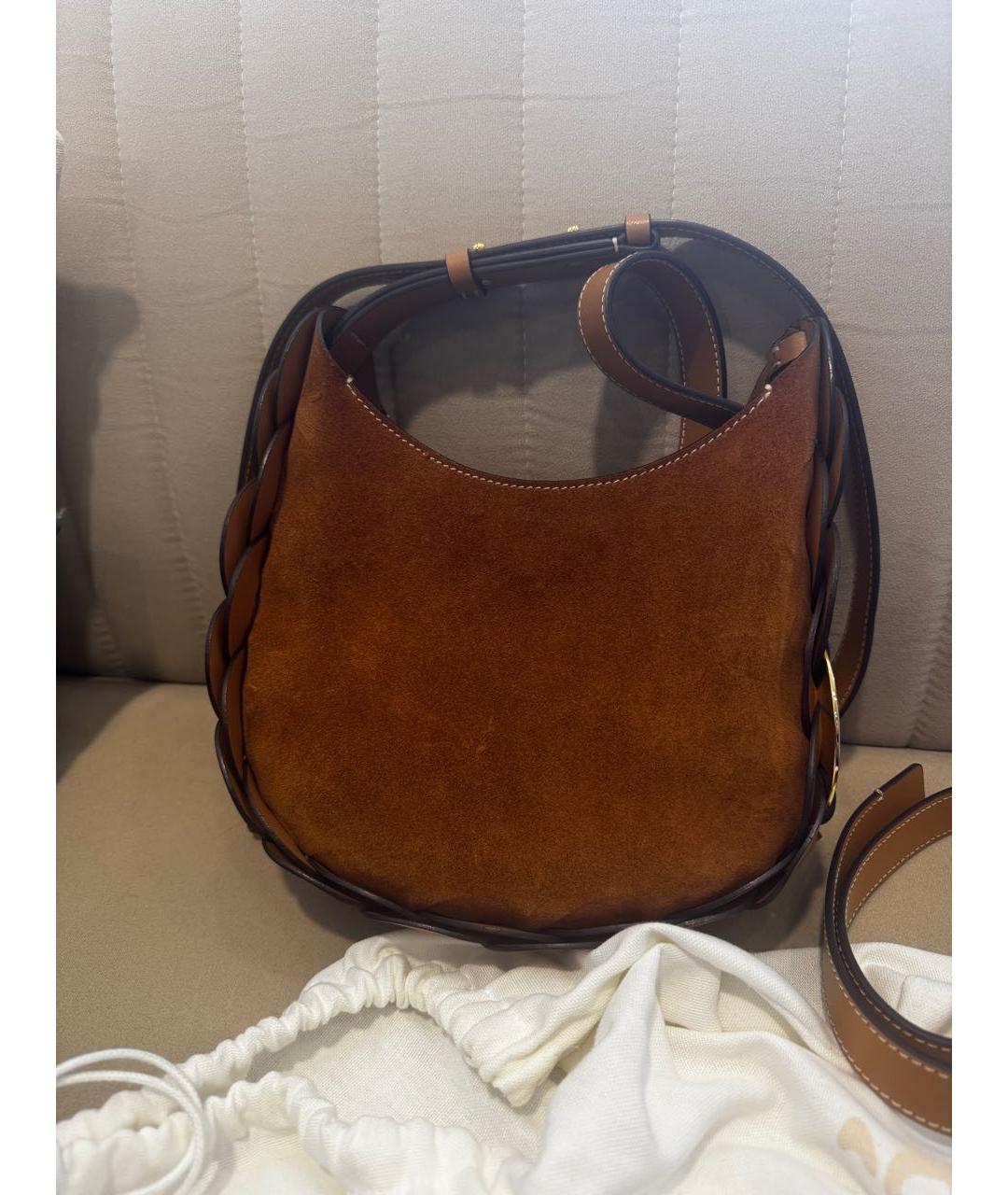 CHLOE Коричневая замшевая сумка через плечо, фото 9