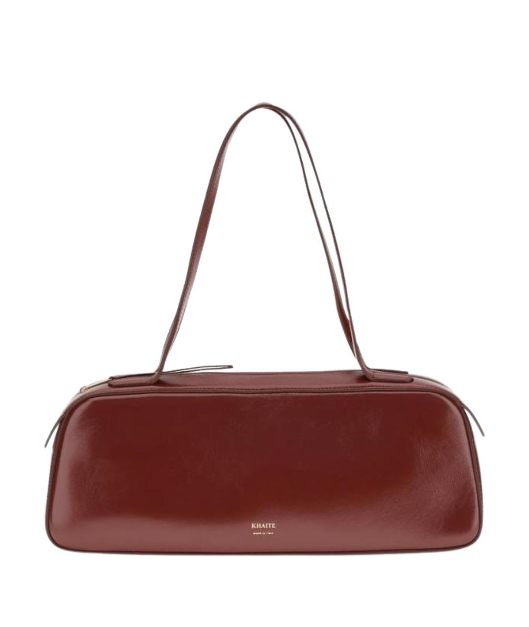 KHAITE Бордовая кожаная сумка через плечо, фото 1