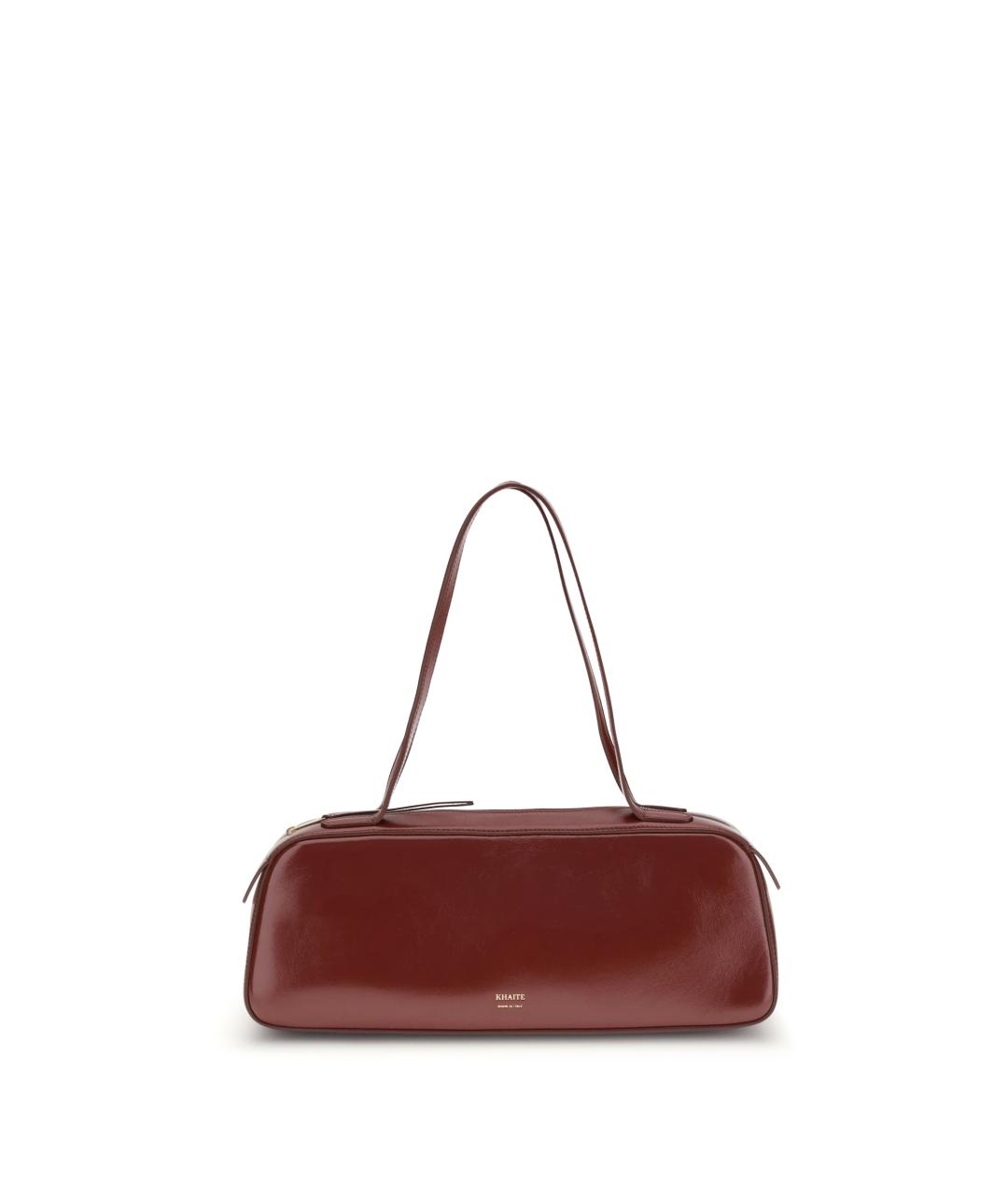 KHAITE Бордовая кожаная сумка через плечо, фото 5