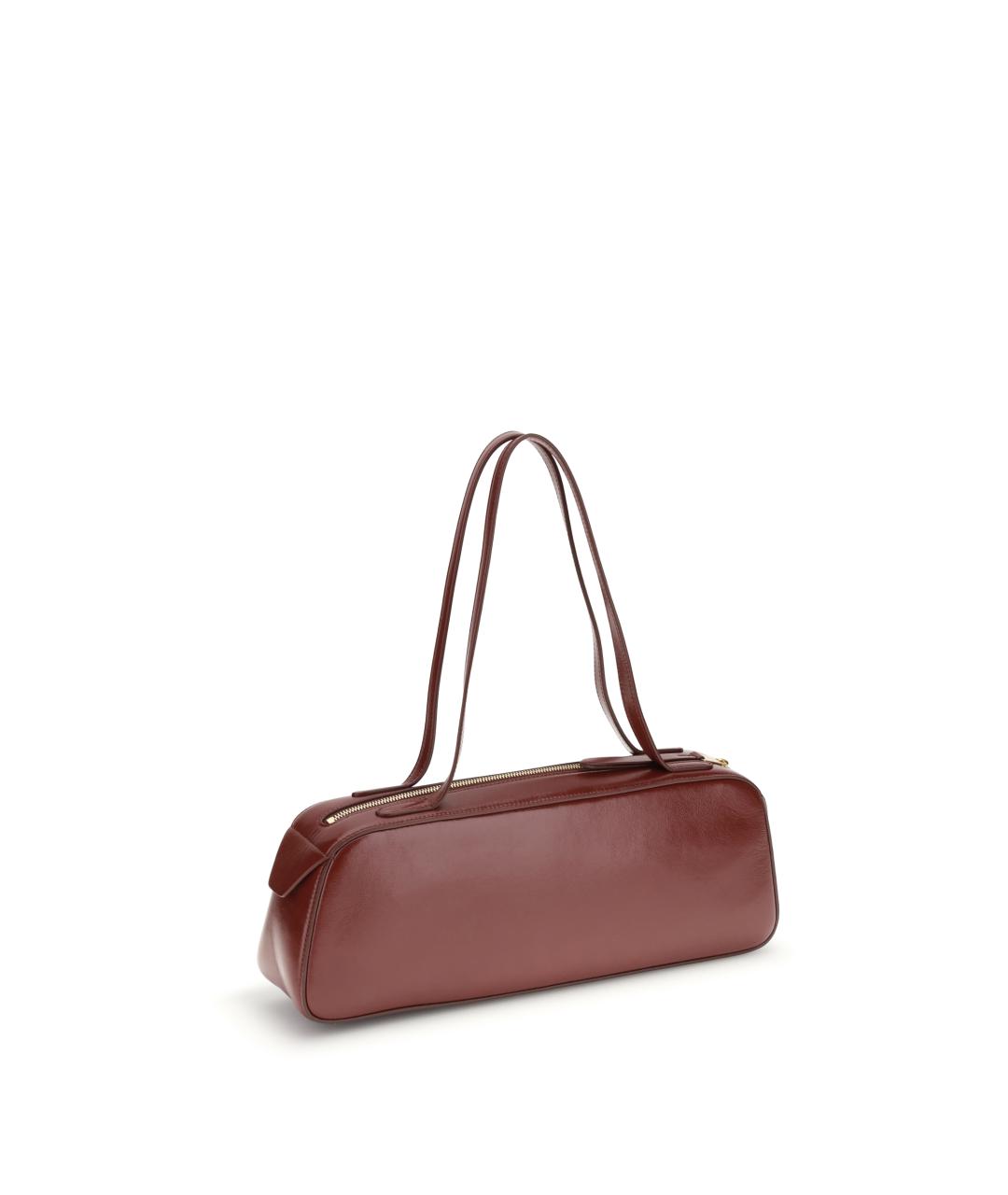 KHAITE Бордовая кожаная сумка через плечо, фото 3