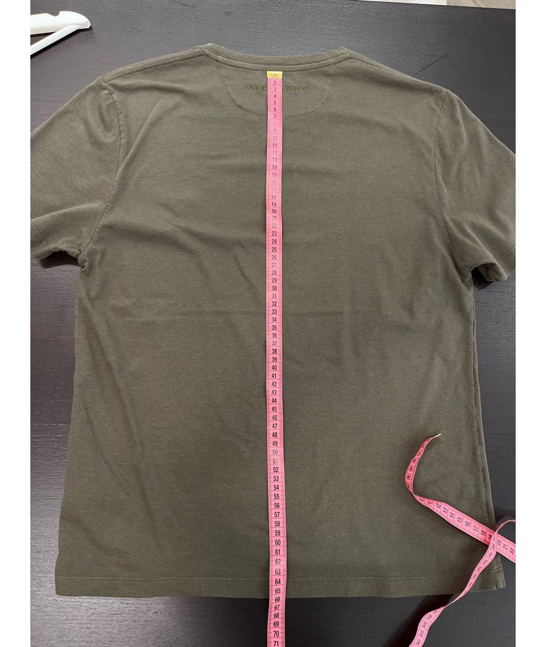 STEFANO RICCI Хаки хлопковая футболка, фото 7