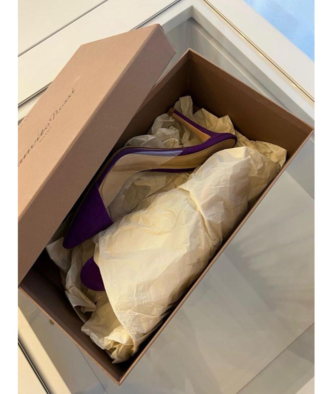 GIANVITO ROSSI Фиолетовые мюли, фото 5