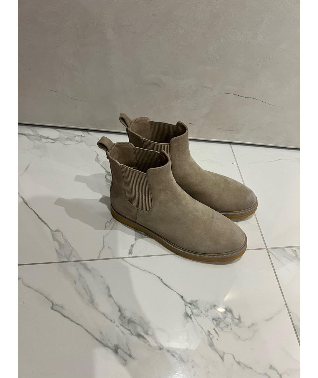 12 STOREEZ Бежевые замшевые полусапоги, фото 6