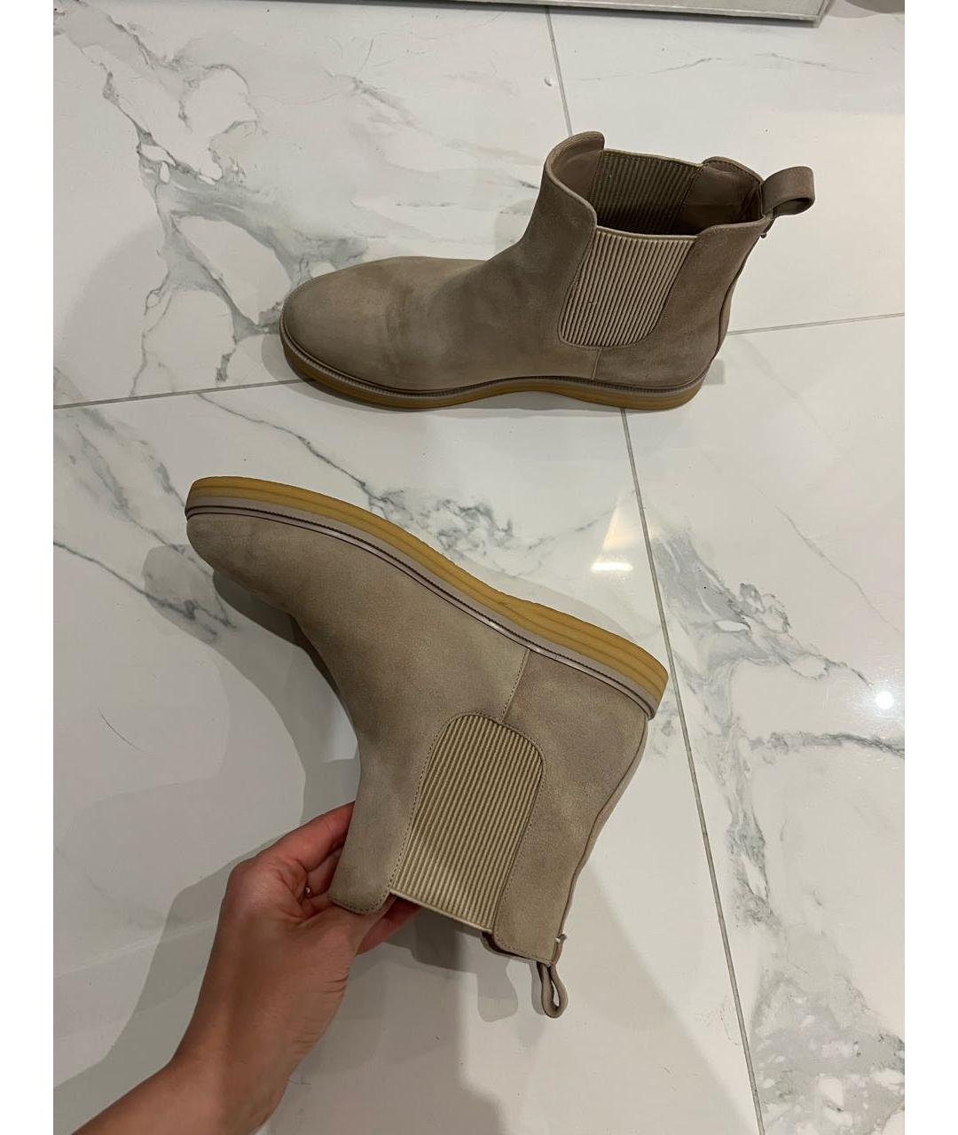 12 STOREEZ Бежевые замшевые полусапоги, фото 5