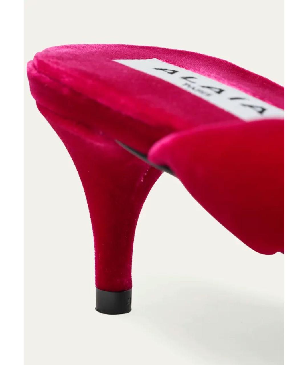 ALAIA Фуксия замшевые мюли, фото 3